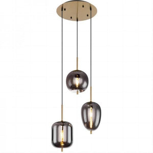 Blacky Pendant Light - Modern Smoked Glass & Metal Chandelier