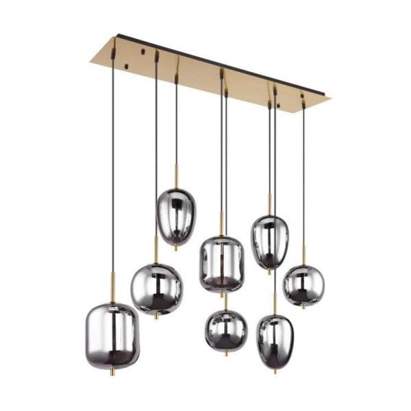 Blacky Pendant Light - Modern Smoked Glass & Metal Chandelier