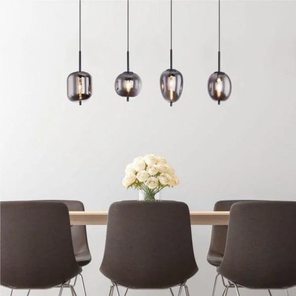 Blacky Pendant Light - Modern Smoked Glass & Metal Chandelier