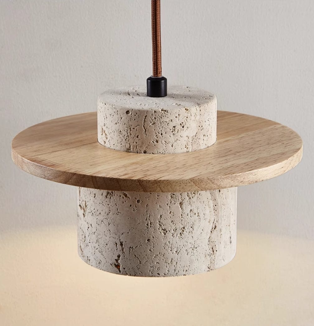 Cave Stone Pendant Light – Natural Travertine Elegance