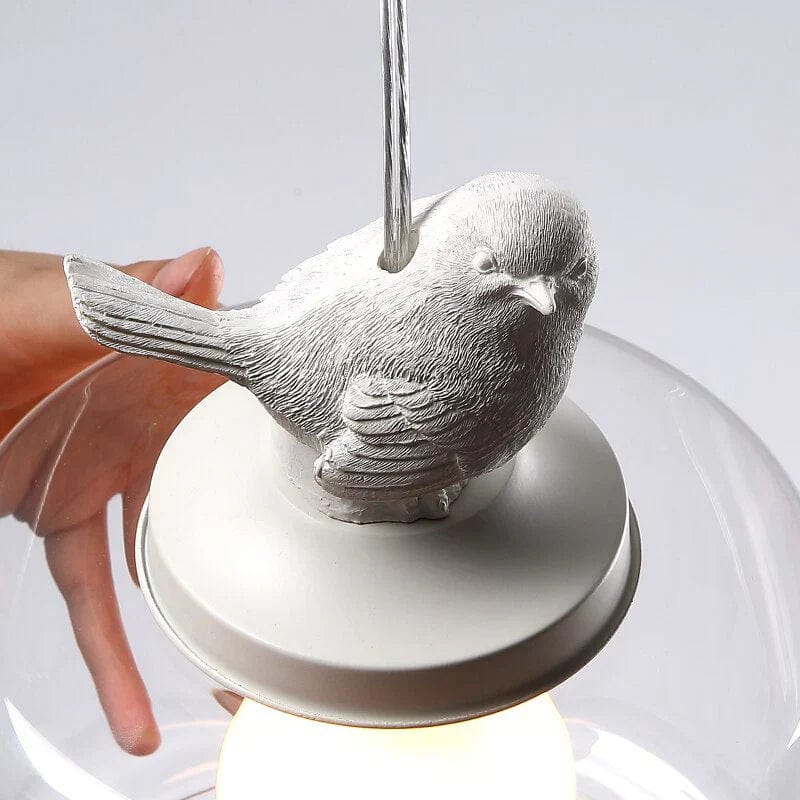 Bird Hanging Lamp - Whimsical Elegance with Warm LED Lighting