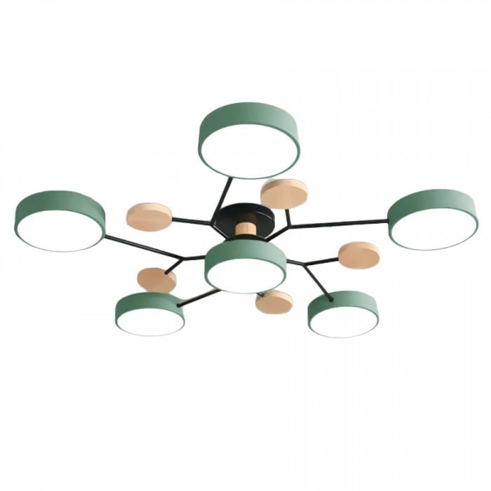 Nordic Branched Disc LED Ceiling Light – Sophisticated Metal & Wood Design