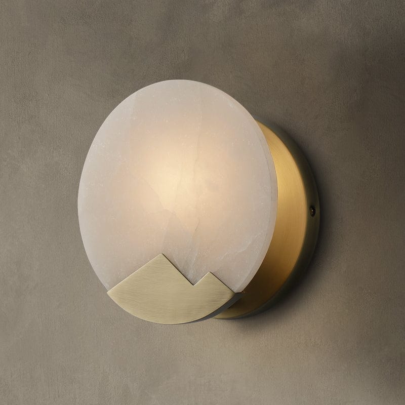 Nordic Minimalist Marble Wall Light – Elegant Brass