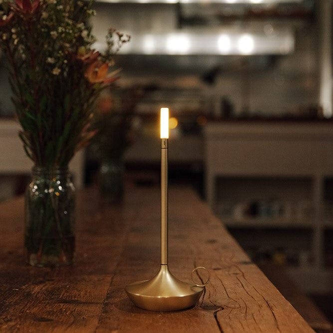 Nordic Candlestick Light – Rechargeable, Dimmable Elegance in Brushed Aluminum