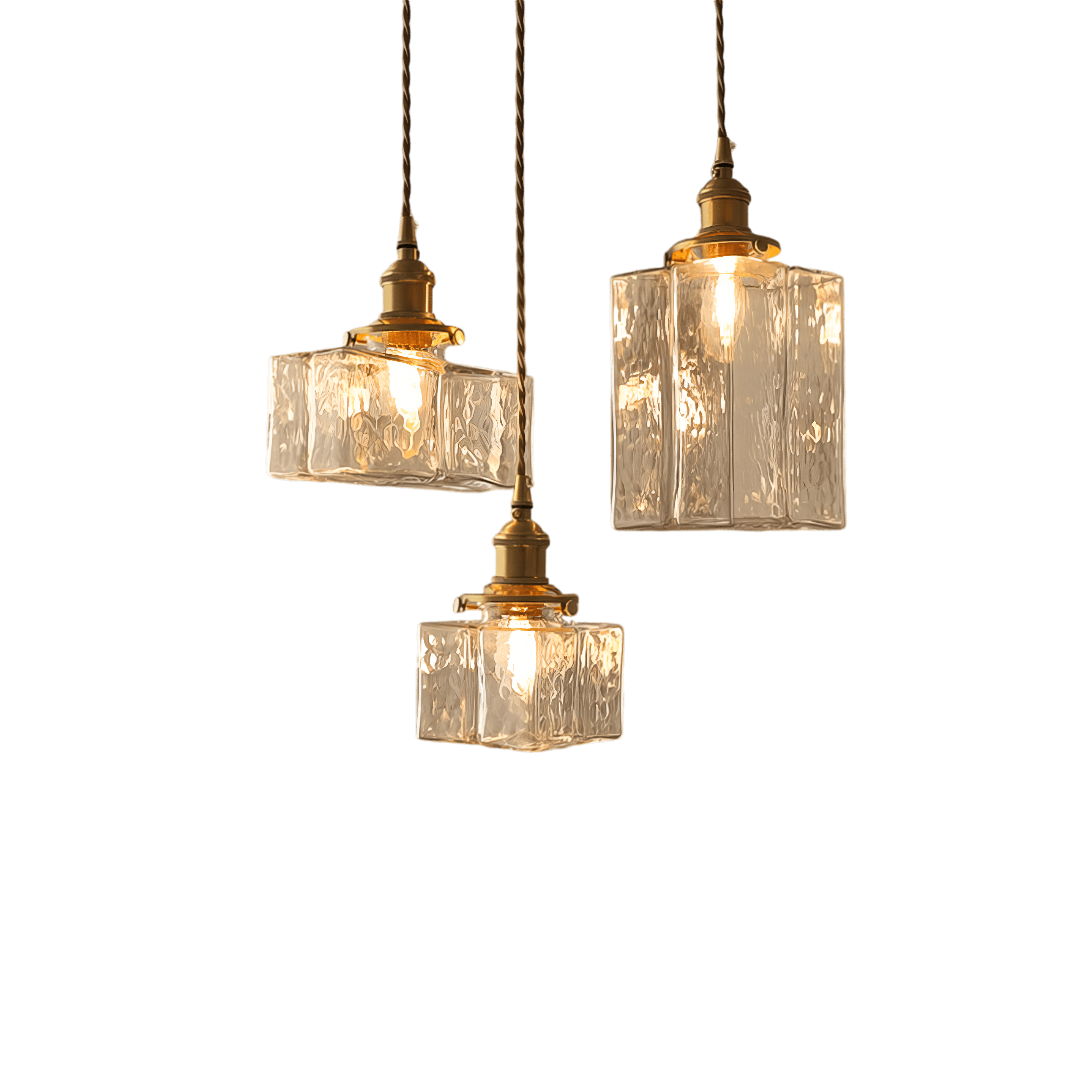 Modern Retro Hanging Glass Lamp - Stylish Gold Cord Design