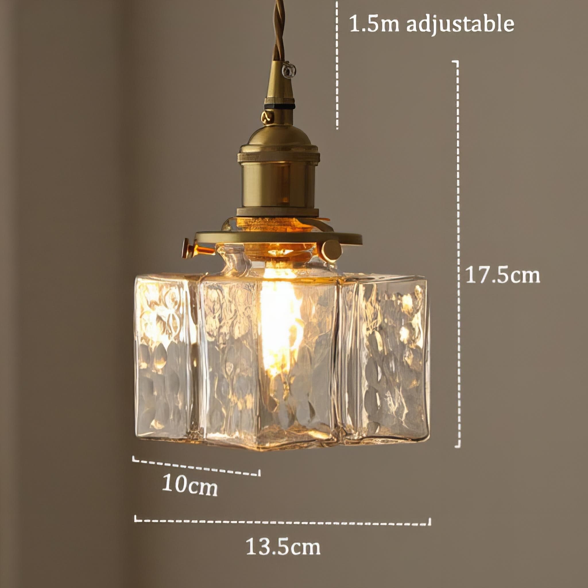 Modern Retro Hanging Glass Lamp - Stylish Gold Cord Design