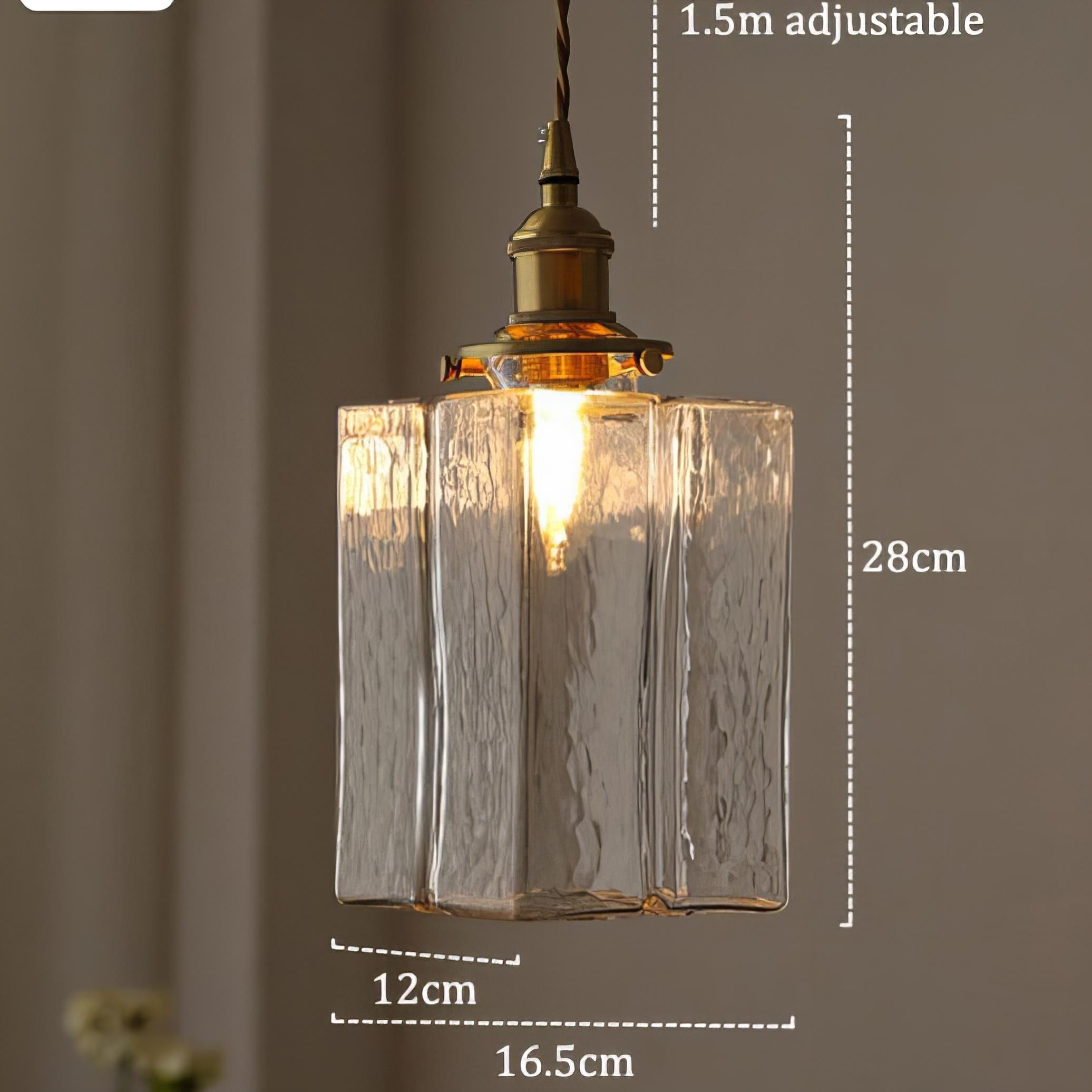 Modern Retro Hanging Glass Lamp - Stylish Gold Cord Design