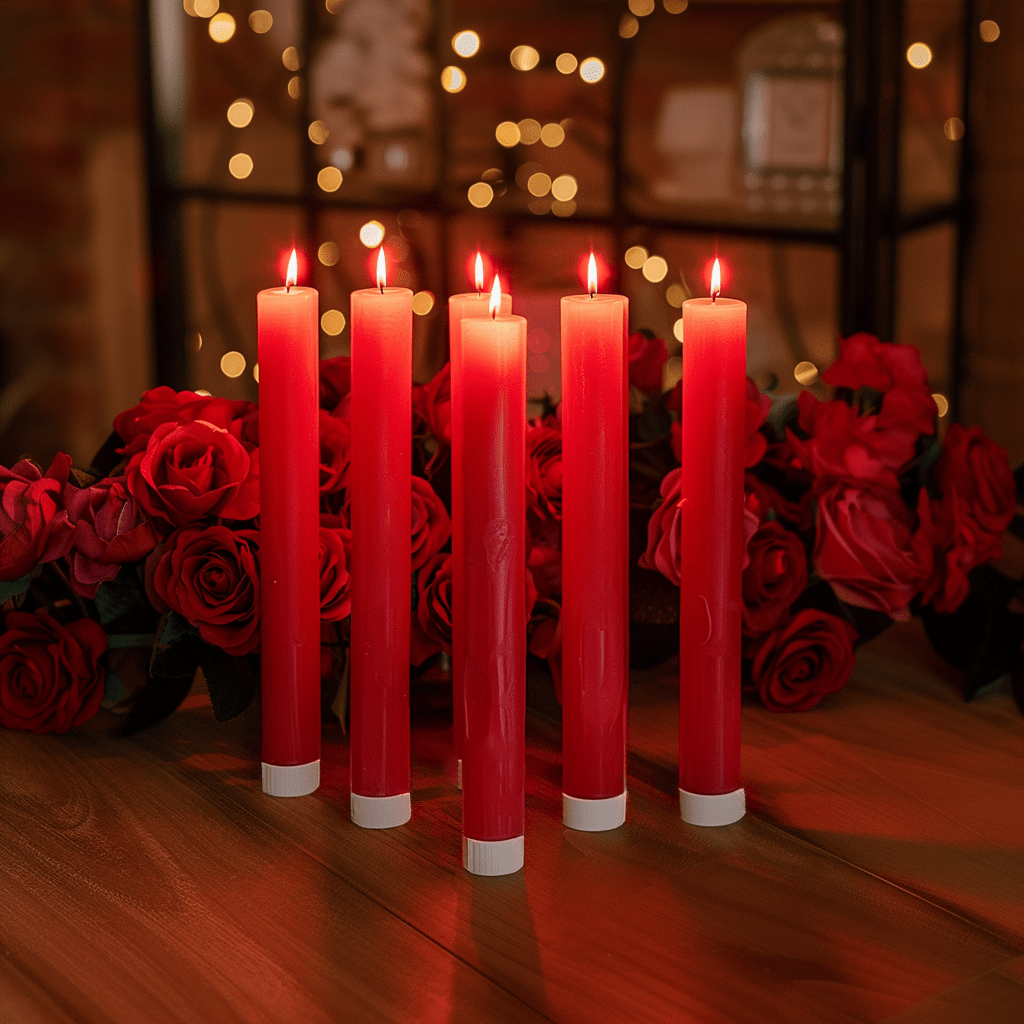 Flameless Taper Candle Set – Battery-Powered, Realistic Flicker