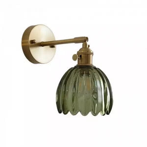 Retro Flower Bud Tulip Glass Wall Lamp – Vintage Charm for Timeless Elegance