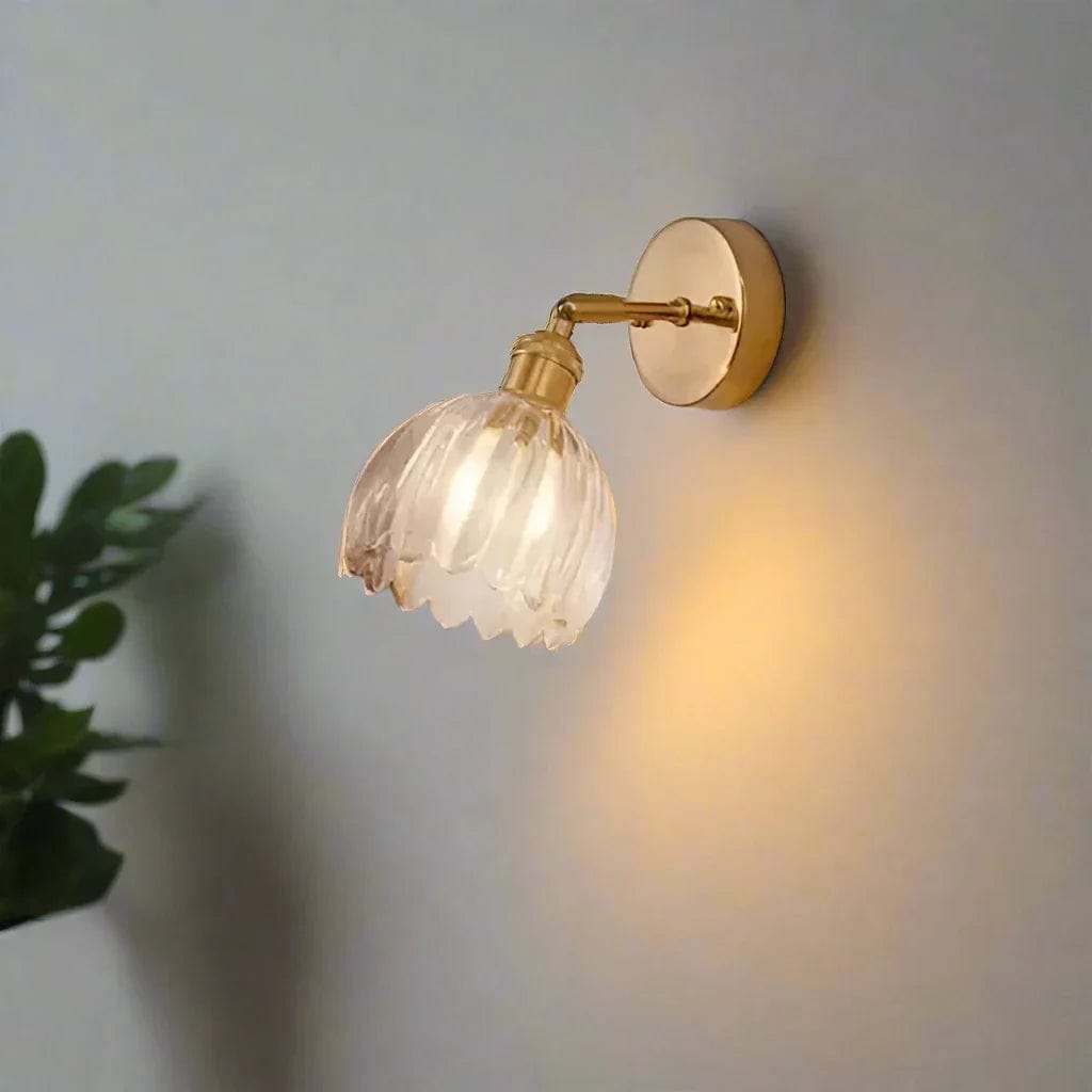 Retro Flower Bud Tulip Glass Wall Lamp – Vintage Charm for Timeless Elegance