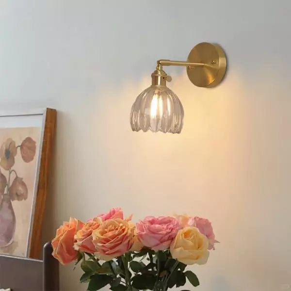 Retro Flower Bud Tulip Glass Wall Lamp – Vintage Charm for Timeless Elegance