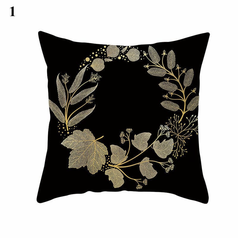 Gold Black Print Cushion Cover Geometric Throw Pillow Case Printed Pillowcase