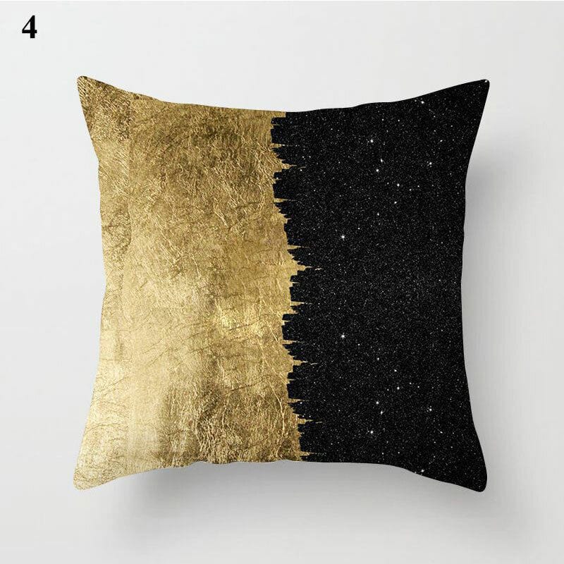 Gold Black Print Cushion Cover Geometric Throw Pillow Case Printed Pillowcase