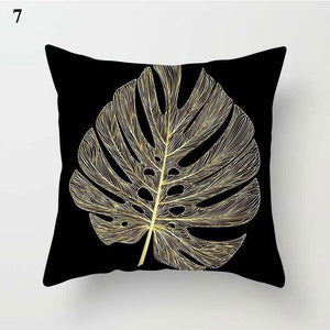 Gold Black Print Cushion Cover Geometric Throw Pillow Case Printed Pillowcase