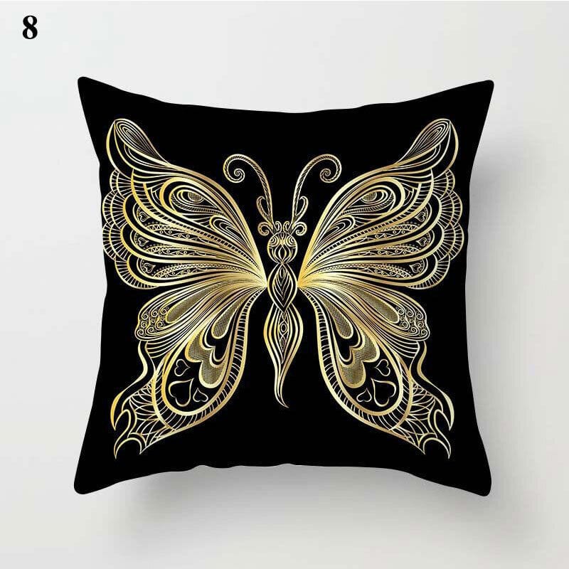 Gold Black Print Cushion Cover Geometric Throw Pillow Case Printed Pillowcase