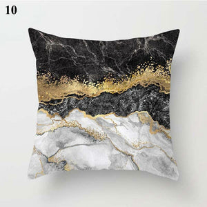 Gold Black Print Cushion Cover Geometric Throw Pillow Case Printed Pillowcase