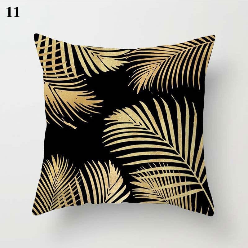 Gold Black Print Cushion Cover Geometric Throw Pillow Case Printed Pillowcase