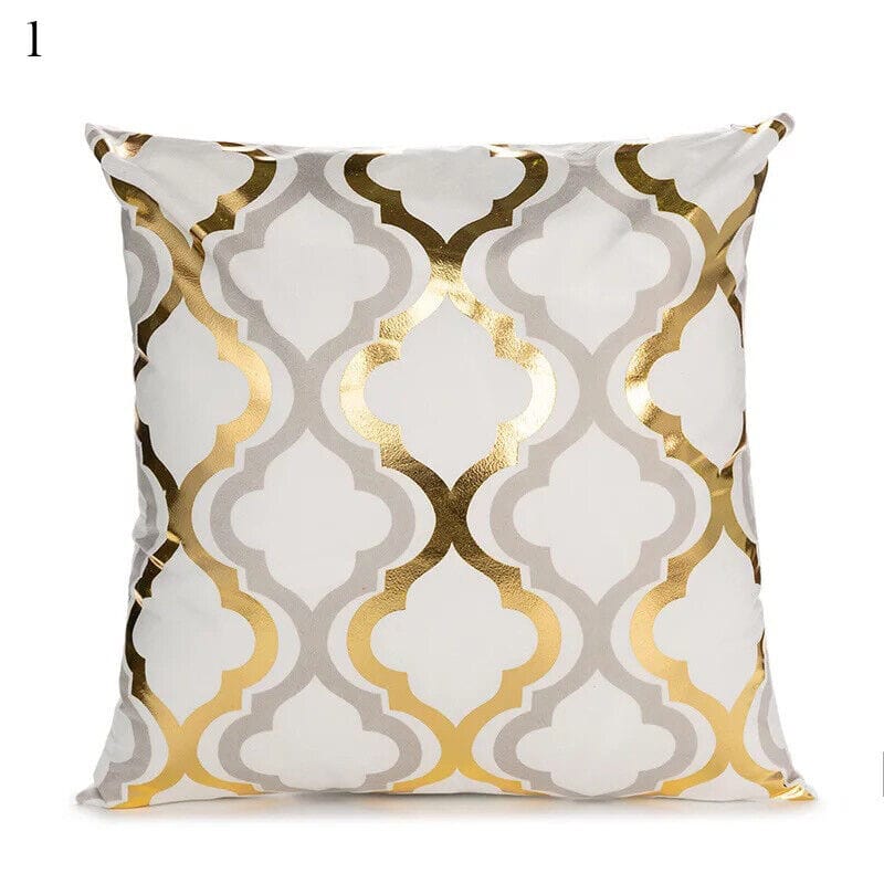 Gold Black Print Cushion Cover Geometric Throw Pillow Case Printed Pillowcase