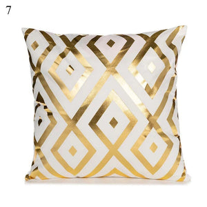 Gold Black Print Cushion Cover Geometric Throw Pillow Case Printed Pillowcase