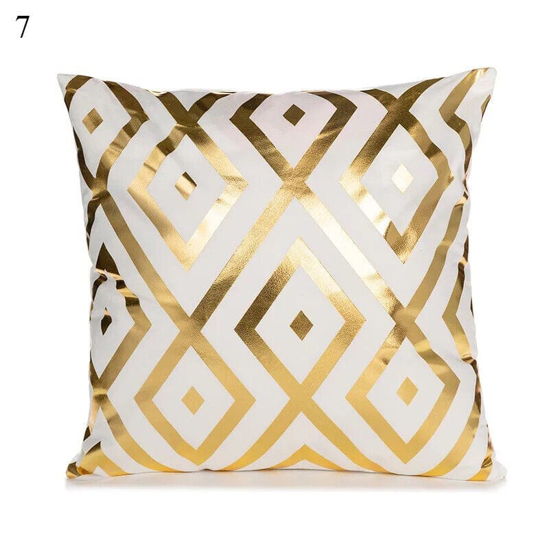 Gold Black Print Cushion Cover Geometric Throw Pillow Case Printed Pillowcase