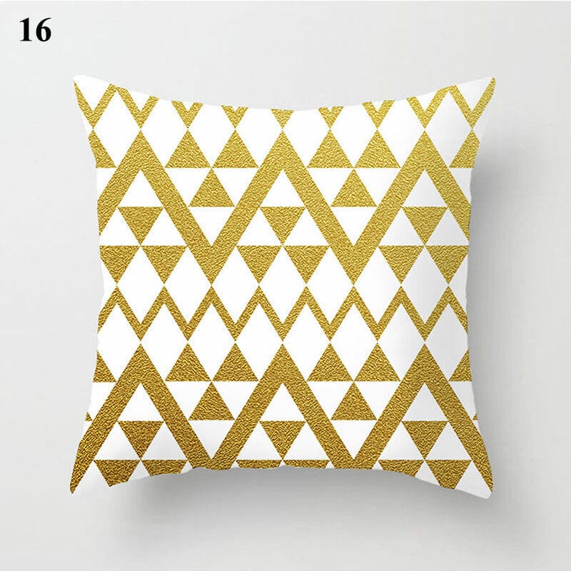 Gold Black Print Cushion Cover Geometric Throw Pillow Case Printed Pillowcase