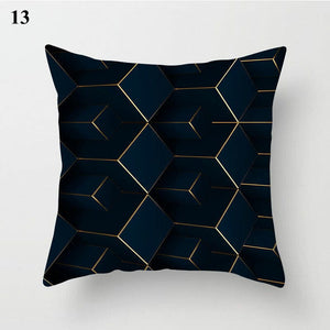 Gold Black Print Cushion Cover Geometric Throw Pillow Case Printed Pillowcase