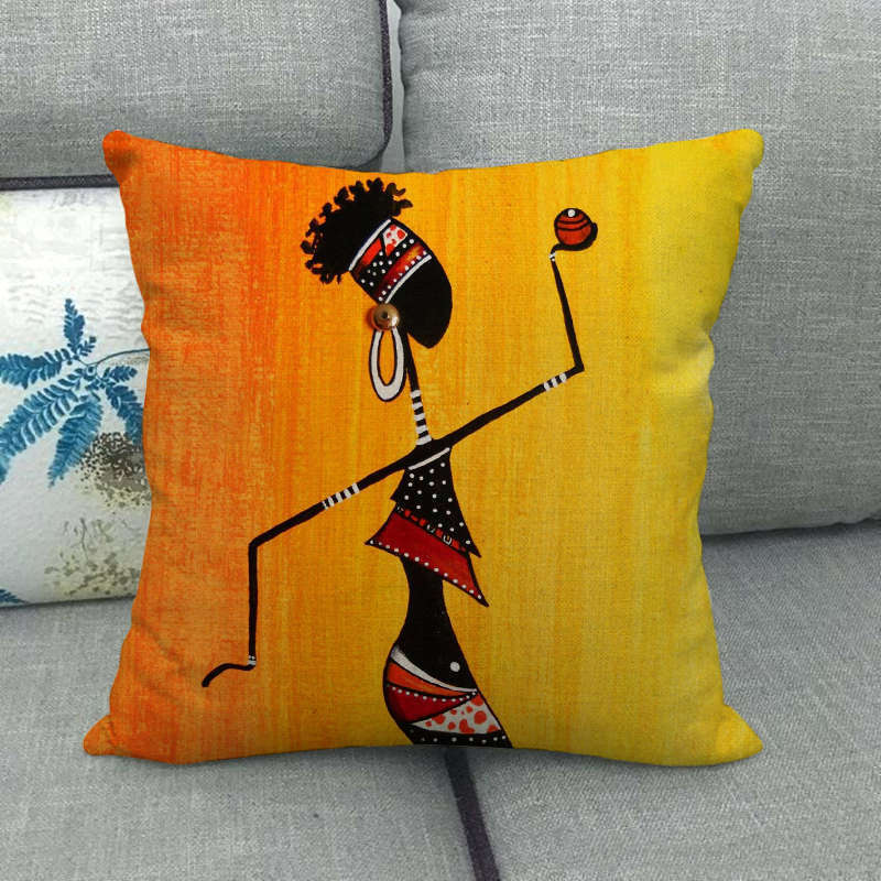 18" African-Inspired Pillow Cover – Multi-Colored for Home & Office