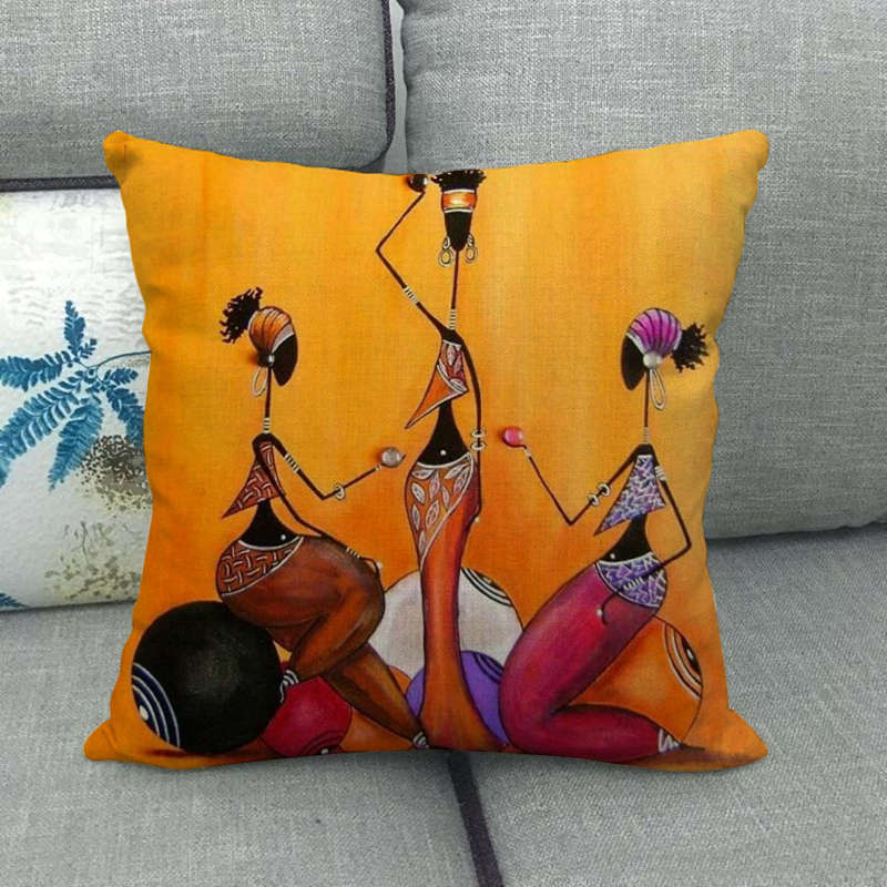 18" African-Inspired Pillow Cover – Multi-Colored for Home & Office