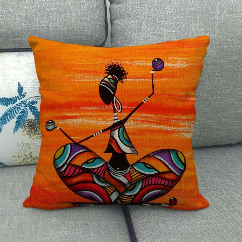 18" African-Inspired Pillow Cover – Multi-Colored for Home & Office