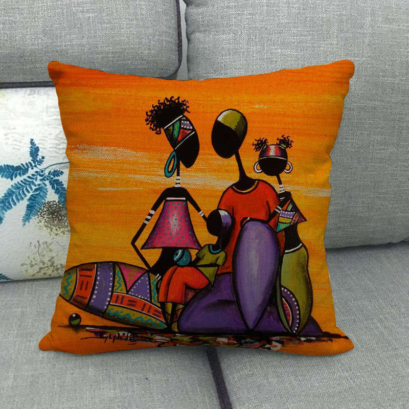 18" African-Inspired Pillow Cover – Multi-Colored for Home & Office