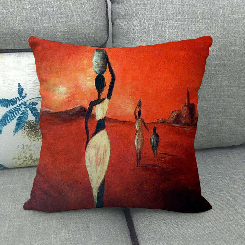 18" African-Inspired Pillow Cover – Multi-Colored for Home & Office