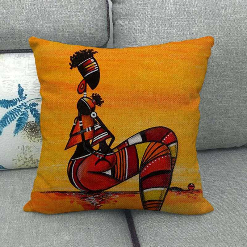 18" African-Inspired Pillow Cover – Multi-Colored for Home & Office