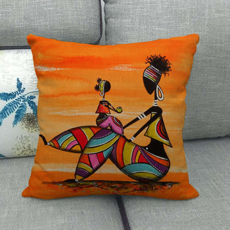 18" African-Inspired Pillow Cover – Multi-Colored for Home & Office