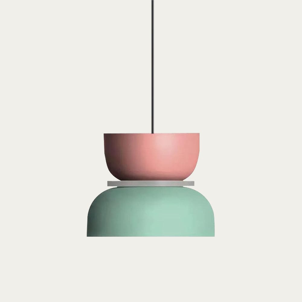 Color-Block Acrylic Pendant Light with Nordic Macaron Design