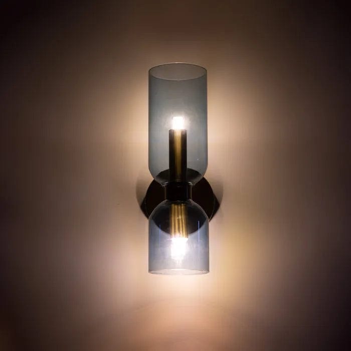 Double Head Glass Wall Lamp – Contemporary LED Sconce for Modern Spaces