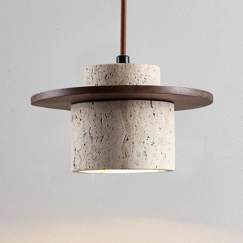 Cave Stone Pendant Light – Natural Travertine Elegance